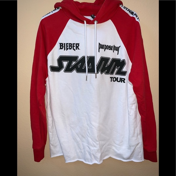 Justin Bieber 2017 Purpose Stadium Tour Hoodie Sweatshirt Pop White‎ Size S - Picture 1 of 5